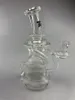 Cachimbos de água, bong de vidro de dupla absorção, fornecimento direto da fábrica para aceitar plataformas de óleo de vidro personalizadas personalizadas de 14 mm