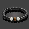 Mode 8 MM Chakra Tiger Eye Bouddha Bracelets Pour Femmes Hommes Pierre Naturelle Perles Rondes Bracelet Lava Bijoux