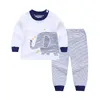 6 zestawów Baby Pajamas Zestawy Bawełniane Drukowanie Kostiumy Kostiumy Bodernowe Niemowlę Casual Z Długim Rękawem T-Shirt + Spodnie Noworodki Odzież q01