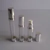 Bottiglie di lozione di plastica per bottiglie airless argento da 15 ml con pompa airless possono essere utilizzate per imballaggi cosmetici LX1190