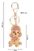 Härlig Poodle Crystal Rhinestone Metal Bag Pendant Dog Keyring Keychain för bilhandväska Pendant Keyrings Keychains Kids Gift