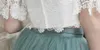 Fee twee stukken bruidsmeisje jurken tule rokken bloemen kanten top zomer bruiloft feestjes goedkope gratis verzending