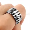Punk biker jóias largo cadeia anéis de buddha rocha titânio titanium anel de aço inoxidável arte retro drop frete