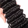 Malaysiska jungfruliga mänskliga hår 3 buntar Deep Wave Curly Three Pieces/Lot 8-28Inch Human Hair Extensions Wefts