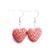 Mode 10Colors Coeur Amour Pierre De Lave Boucle D'oreille Aromatherapy Huile Essentielle De Diffuseur De Parfum Dangle Boucles D'oreilles pour les femmes bijoux