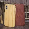 Cas de téléphone portable en bois populaire chaud pour iphone x 10 6 7 8 plus couverture en bois écologique étuis arrière rigides coque de téléphone en bambou pour Samsung