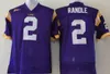 Mens Football Jerseys 2 RANDLE 3 BECKHAMJR. 5 Guice 7 P.PETERSON 7 FOURNETTE 25 SIMMONS 33 BECKHAM Mens College LSU Tigers Blue