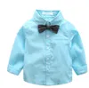 2018 Ny gentleman baby pojke kläder mode bow tie skjorta +byxor pojke set nyfödda baby pojke kläder set vårkläder