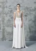 Specjalna konstrukcja Elie Saab Jumpsuit Prom Dresses Sheer Cekiny Zroszony V Neck Formalne suknie wieczorowe z wrap Saudi Style Recepcja Sukienka