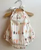 Baby Romper Sunsuit Achor Print Boho Playsuit Summer Babys mode Kläder Outwear Onesies Sunsuit Spädbarn Söt Jumpsuit Gratis frakt