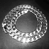 12mm Wide Curb Chain Necklace 18k White Gold Filled Vintage Classic Mens Jewelry Solid Accessories 24 Inches211K