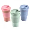 Wheat Straw Plastic Coffee Cups Travel Coffee Mug With Lid Travel Easy Go Cup Portable for Outdoor Camping Hiking Picnic