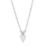Collana in argento sterling 100% 925, semplice pietra design lacrima goccia opale minimal delicato delicato gioielli in argento