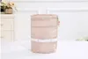 Geometric Printed Barrel Shaped Travel Cosmetic Storage Bag Nylon Drum Washable Makeup Organizer Pouch259S