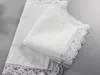 Pure White Hankerchiefs met Kant Plain DIY Print Draw Hoosies Katoenen zakdoeken Pocket Square 23 * 25 cm