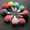 20 pz/lotto Nuovo Fermagli Per Capelli Del Bambino Garza Rotolo di Capelli Delle Ragazze di Forma di Palla Fiore Stampato Forcelle Cute Kids Barrettes