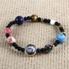 2018 Nieuwe Handgemaakte Zonnestelsel Armband Universe Galaxy De acht planeten Star Natural Stone Bead Armbanden Armbanden Sieraden