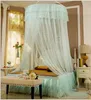 Style Princesse Grande Taille Ronde Hung Hung Dôme Mosquito Netting Fine Maille Bande De Tente Auvent Moustiquaire Pour Double Lit Moustiquaire