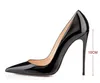 Women Classical Design Pointed Toe Black Nude Patent Leather Pumps Brand Shoes 10cm 12cm Formal High Heels Cheap Wedding Shoes