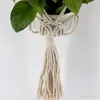 Beige Plants Hanger Basket Bohemian Style Suspension Net Flowerpot Soft Cotton Wall Hanging Flower Pots Durable 17 5jj BB