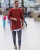 Bahar Sonbahar Sweaters Moda Erkekler O yaka Sıradan İnce Fit Örgü Top Uzun Kollu Erkekler Giyim Örme Külot