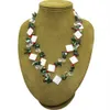 Surprise party gift Natural pearl jewelry dark green freshwater pearl crystal shell necklace charm jewelry for women