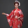 Abito formale vintage da donna giapponese Kimono tradizionale Yukata con abito da sera casual Obi Costume cosplay floreale di Halloween