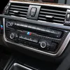탄소 섬유 자동차 스타일링 스티커 스트립 에어컨 CD 패널 장식 커버 TRIM 액세서리 BMW 3 4 시리즈 3GT F30 F31 F32 F34