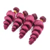 Bundles de cheveux humains vierges indiens de couleur violette