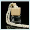 8 ml Auto Parfüm Flaschen Holz Schraubverschluss Glas Leere Flasche mit Hang Seil für Auto Dekorationen Lufterfrischer