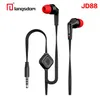 Langsdom JD89 JD88 Casque plat ligne ronde 3,5 mm écouteurs filaires stéréo HIFI écouteurs intra-auriculaires pour Iphone Samsung iPhone Xiaomi avec vente au détail