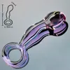 33 mm Crystal Anal Perline dildo Pyrex Glass Cuggino Tappone Falso Penis Prostato Vagina Masturbare Sex Toy per adulti per donne gay S2693705