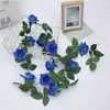 2,3m 1pcs Flor artificial de rosa FALMA FALSO PENAS ROSES DECORATIVA PLANTAS VINA FEZ ARTIFICIAIS FLORES DE GARLANHA Decoração de parede de casamento