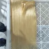 Elibess brand100g paquete onda recta color rubio 613 piezas de cabello humano virgen sin procesar cabello ruso sin trama