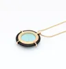 Mode géométrie cercle pierre naturelle Turquoise druzy collier or métal déclaration collier pour femmes bijoux