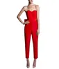女性のジャンプスーツイブニングドレスプラスサイズ2022サテンボウストラップレスデタッチ可能なスカートパンツスーツプロムドレスフォーマルガウンオープンバックカスタムメイド