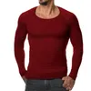 Autumn Long Sleeve Pullover Sweater Men Vertical Stripes Solid Slim Fit Knitting Woolly Casual O Neck Causal Whiter Sweaters