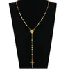 Croix Pendentif perles Bijoux De Mode Cadeau 18K Or Réel Plaqué Jésus Pièce Crucifix Pendentif Collier Femmes Hommes Bijoux Acc8831698