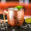 Copper Moscow Mule Mugs Stainless Steel tumblers Beer Cups Copper Plated Hammered water bottle Coffee Cocktail tea Drinkware for bar party