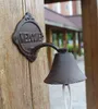 Ny ankomstgjutjärn Välkommen middagsklocka väggmonterad metall Dekorativ dörrklocka Hem Garden Porch Patio Farm Yard Crafts Simple Decor Brown