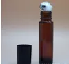 Rotolo vuoto su flaconi di vetro ambrato da 10 ml [RULLO IN ACCIAIO INOSSIDABILE] Roll on ambrato ricaricabile per aromaterapia, profumo essenziale