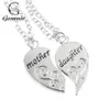 Pendant Necklaces 2PC/Set Fashion Mom Mother Daughter Love Heart Pendant Chain Necklace Charm Silver New Jewelry Gifts