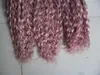 Extensions de cheveux brésiliens naturels Remy lisses, avec Micro anneaux, 10 à 26 pouces, couleurs roses