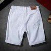 Yuwaijien Summer homens jeans shorts moda fino fino fino branco denimshort calças