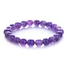 JLN Beaded Stone Bracelets Quartz Amethyst Tiger Eye Lapis Good Fortune Gems Stretched Rope Bracelet For Men Women Jewelry