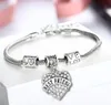 DHL Diamond Love Heart Bracelet Crystal Family Member Mom Daughter Grandma Teacher Believe Faith Hope Friend for Women Christ7178071