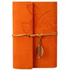 A6 leather business notebooks leaf pendant decoration christmas hallowen kids student gift spiral blank kraft paper notes book wholesale