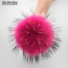 Ms.MinShu Raccoon Fur Key Chains Natural Fur Ball Keychains Genuine Fox Pompom Fur Charm For Bag Pendant