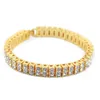 Bracelet Tennis Bracelet Hip Hop Gold Plant Bling Bling 2 Row Iced Out Bracelet Bracelet Mens Jewelry9256933