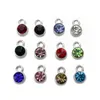 nieuwe mode roestvrijstalen ronde kristallen hangers charme voor armband ketting kleurrijke geboortesteen diy charme sieraden accessoires2745461